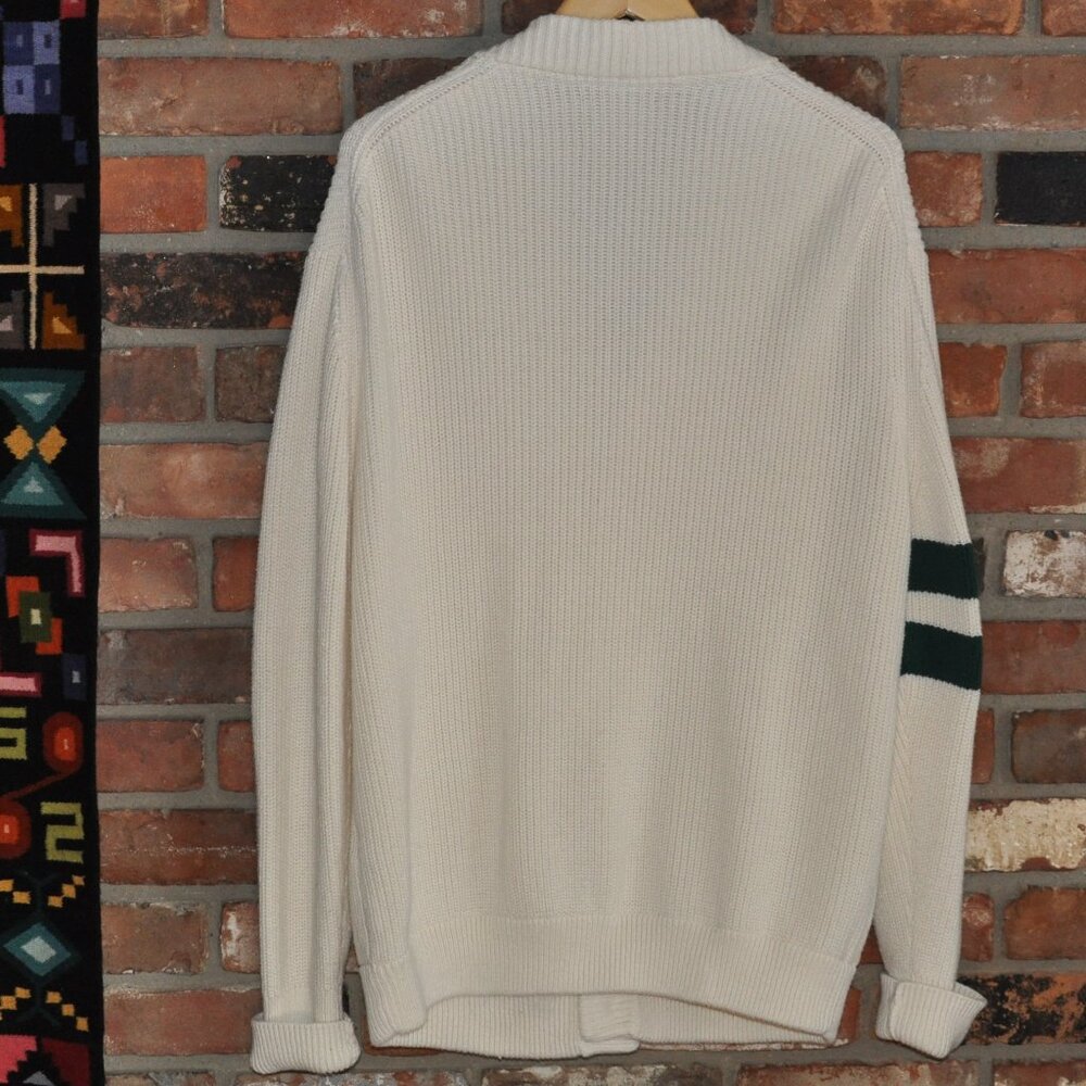 Roots Athletics Club Crest Varsity Knit Cardigan Sweater 100% Organic Cotton L - Picture 4 of 6